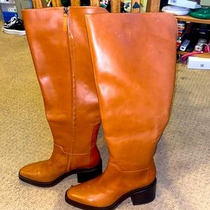Franco Sarto cognac thigh high boots